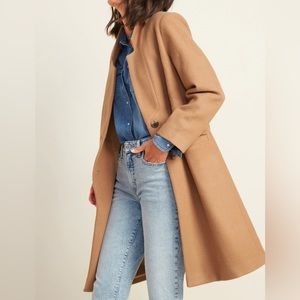 Old Navy Camel Wool Blend Longline Over Coat - NWOT